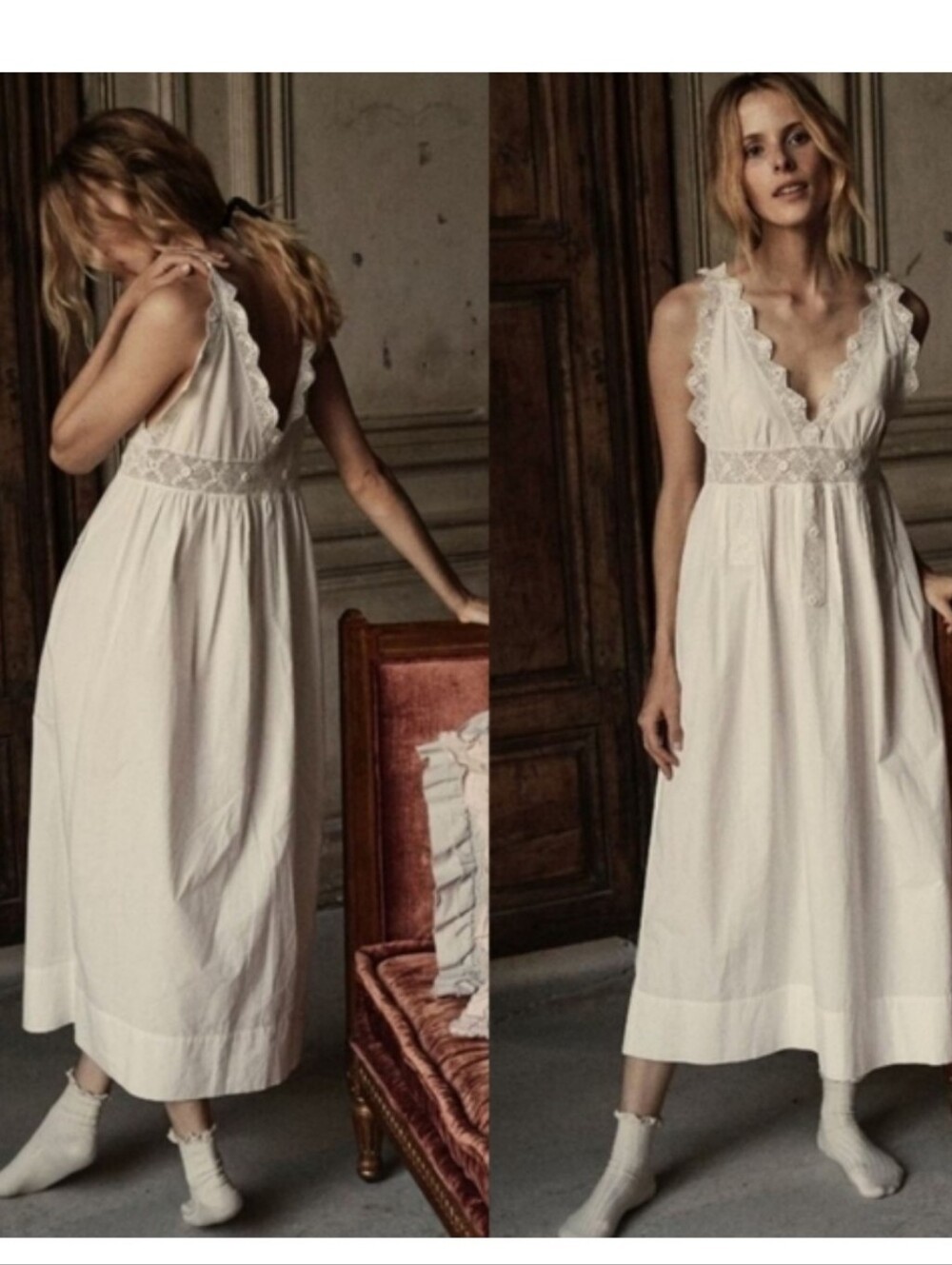 DOEN Slate Nightgown In Salt